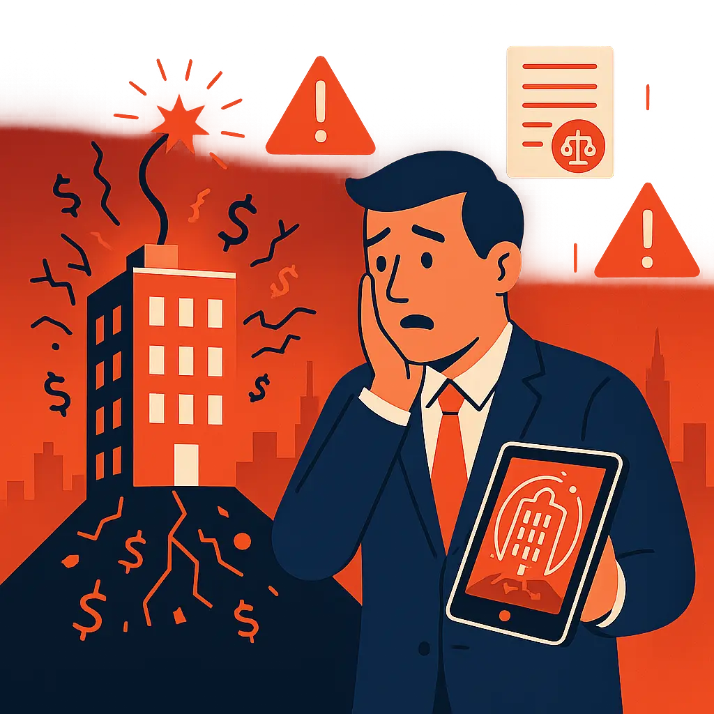 Professional dashboard showing building analytics and predictive risk scores